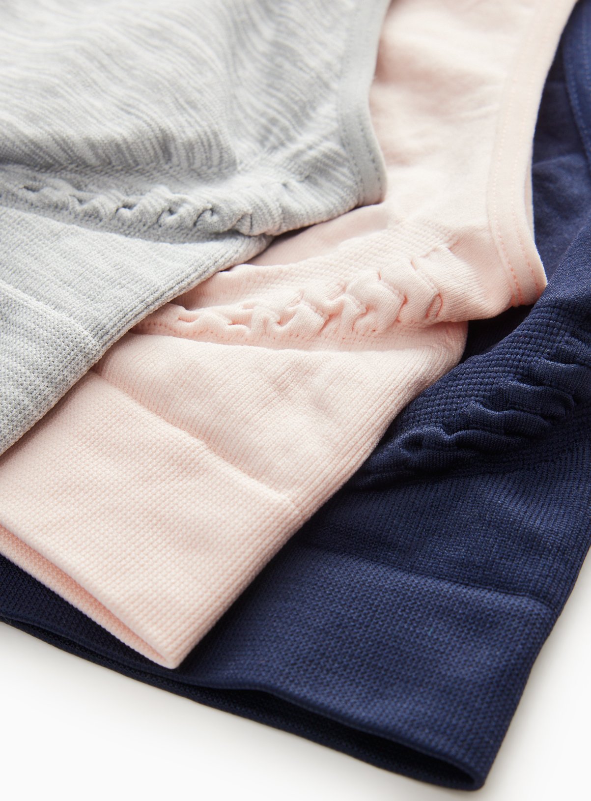 Navy, Pink & Grey Non-Padded Crop Top Bras 3-Pack XXXL - Image 4 thumbnail